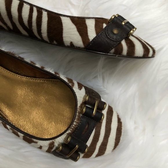 J Crew Abbey Mohair Zebra Print Ballet Flats Sz 6 - Picture 6 of 7